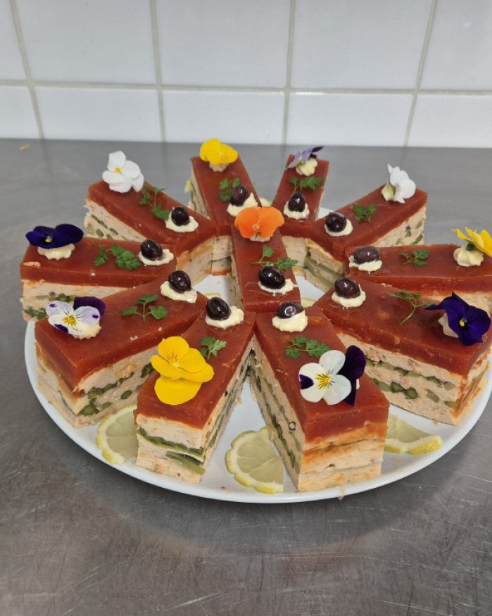 Moelleux de saumon et asperges