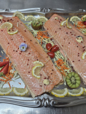 Flan de saumon au POIDS (INFÉRIEUR  à 10 pers)