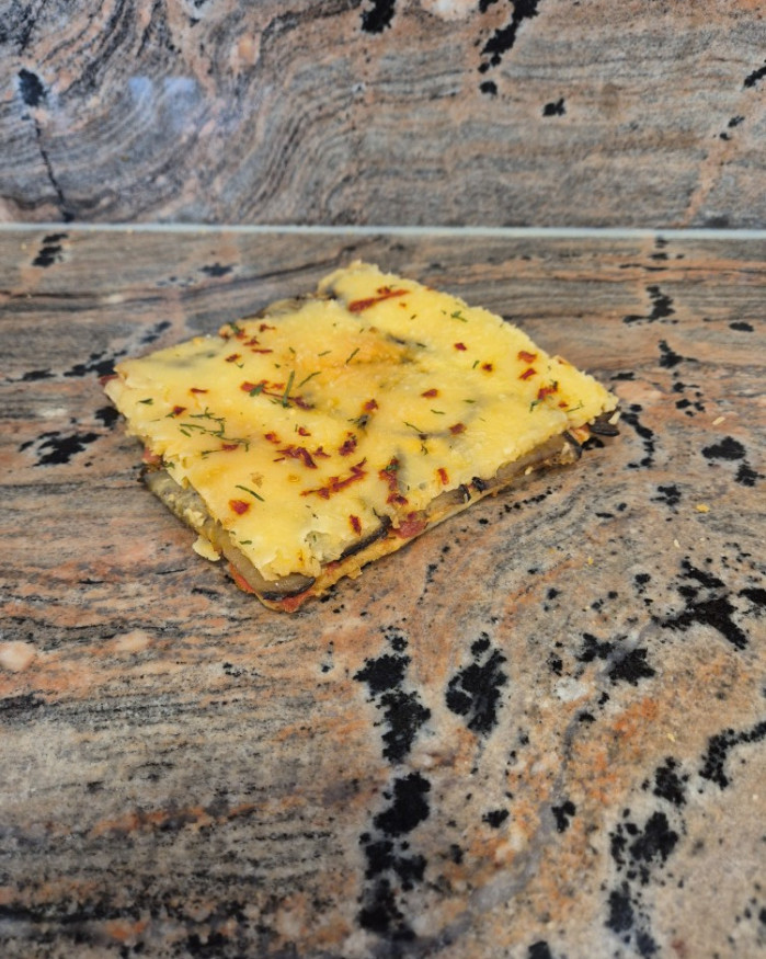 Pizza aubergine confite